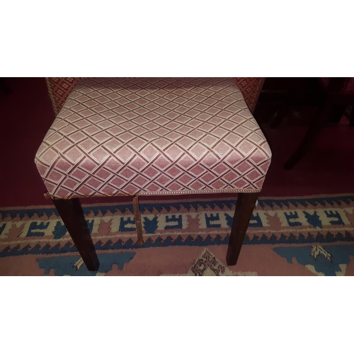 82 - A Good 19th Century Mahogany and upholstered foot Stool with reeded tapered supports.