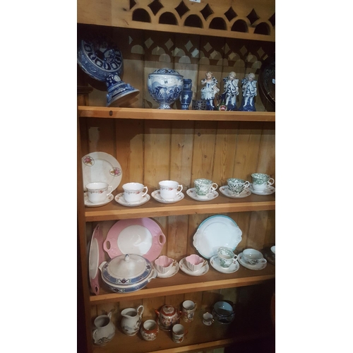 96 - CHARITY: Four shelves to include a Pratts Posie Bowl.