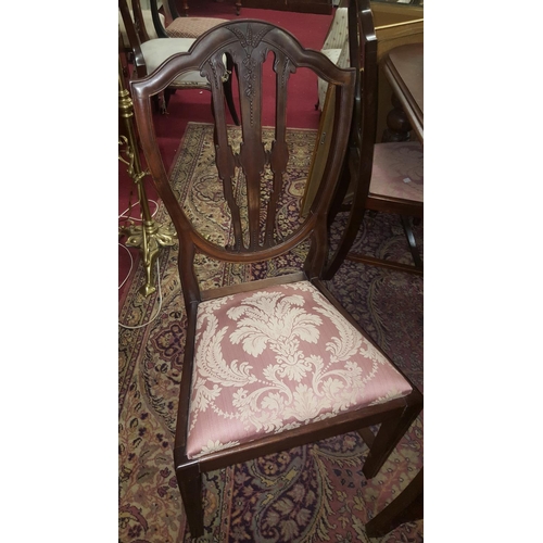 62 - A Harlequin set of nine 19th Century and later Dining Chairs with pierced back slats.