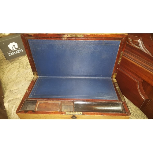 75 - A really good Regency Mahogany Campaign Writing Slope with plate lifting handles.