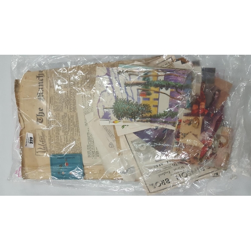 320 - A quantity of Memorabilia of Elvis, West by kerry O'Neill, Postcards, papers etc., various.