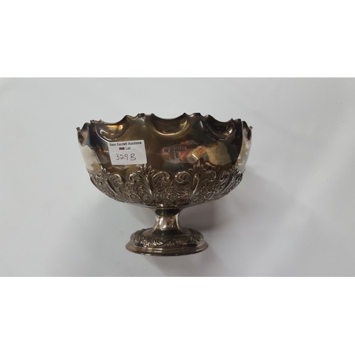 329B - A Fenton Brothers Limited from Sheffield 1904 Silver Rose Bowl with highly embossed decoration and f... 