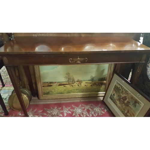 798 - A Reproduction Mahogany Serving Table on square tapered supports terminating in spade feet.