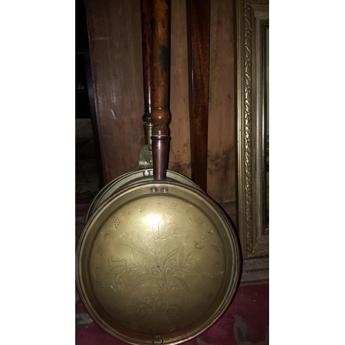 801 - Two 19th Century Brass and Copper Warming Pans.