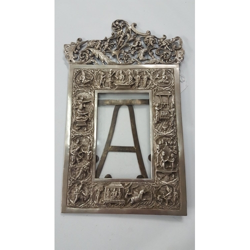 329 - An Indian white metal Picture Frame. 617 grms.