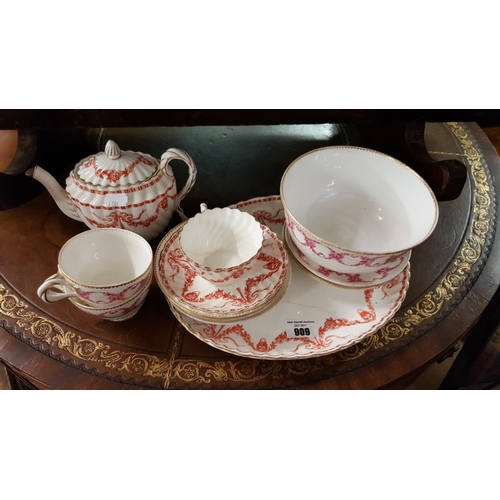 1023 - A Set of Royal Stuart Bone China Teawares in a Pink Rose decoration. Six Settings plus Extras and a ... 