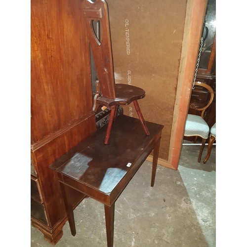 20 - A late 19th Century Spinning Chair, along with a Georgian Mahogany Side Table.