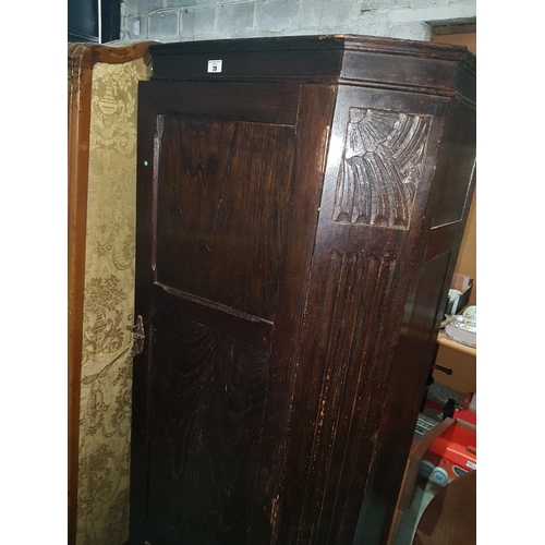 28 - An Oak single door Hall Cupboard.