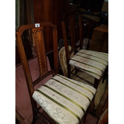 36 - A pair of Edwardian Mahogany and inlaid Bedroom Chairs.