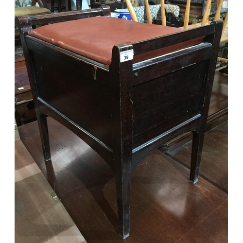 59 - A 1920's Piano Stool with two drawers.