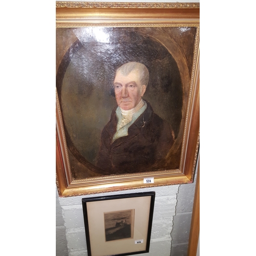 39 - 19th Century Oil on Canvas of a Gentleman, indistinct script verso 'John Barnes, likeness taken 1883... 