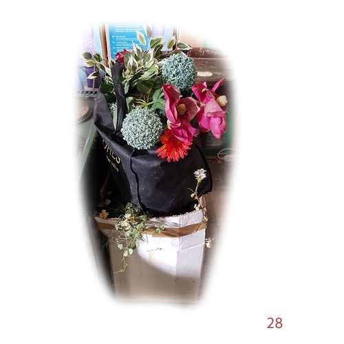 28 - Assorted plastic flowers