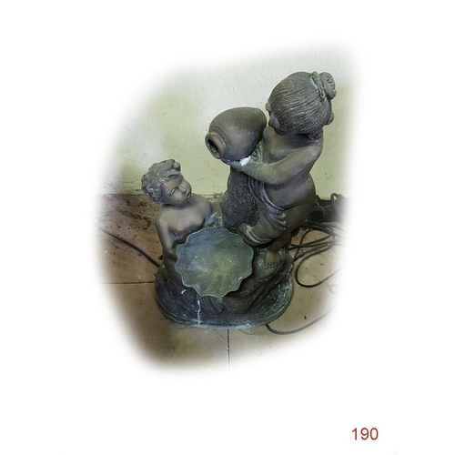 190 - A bronze water display of two young girls.
Bronze
Height: 58cm