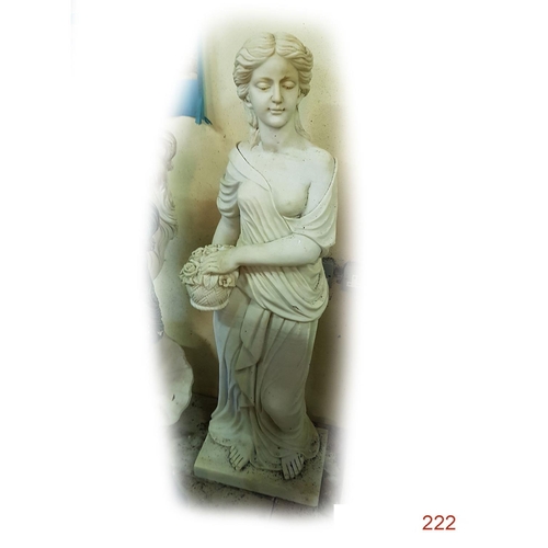 222 - A stone statue of a lady.
Height: 117cm