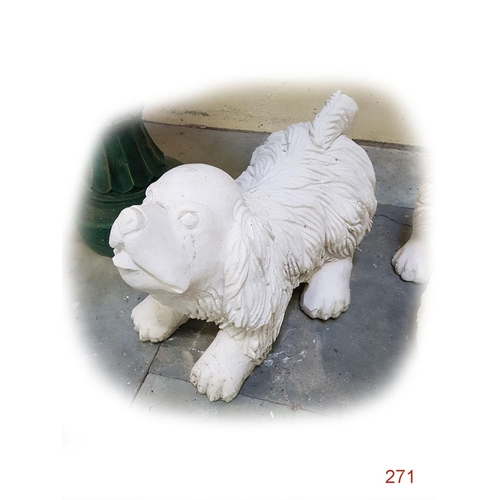 271 - Withdrawn. A Marble Dog ornament 
27 x 56 x 36cm