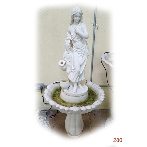 280 - Withdrawn ; An Italian Marble Lady with jug Water Fountain 
Marble