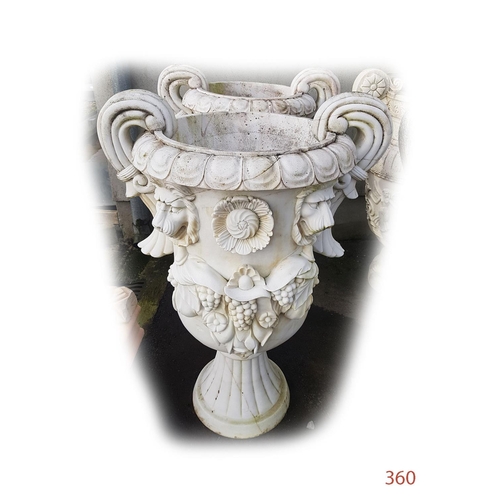 360 - A Marble Garden Urn.
Height: 120cm