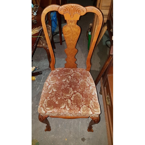 44 - A twin pillered roped edge Dining Table along with a set of four Dining Chairs and a lovely pair of ... 