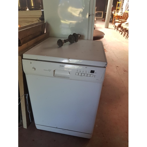 197 - A Black Almond Fridge along with a Zanussi Dishwasher. PWOATO.