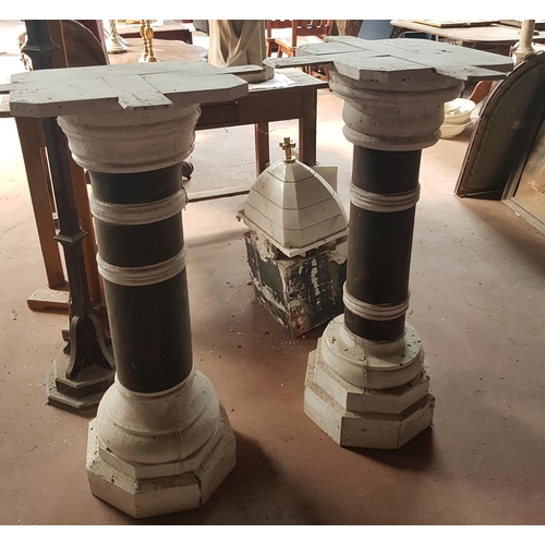 198 - A good pair of Timber Marbleised Stands.