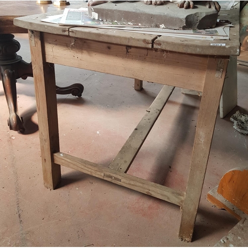 201 - A stripped Pine Kitchen Table.