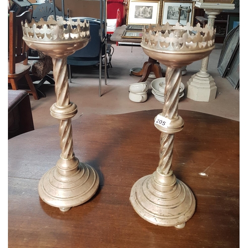 205 - A really good pair of Silver Plate Candlesticks.