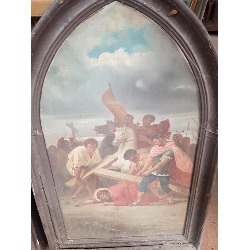 240 - A superb set of fourteen 19th Century 'Stations of The Cross'. All Oils on Canvas, possibly Italian.... 