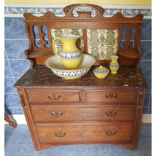 444 - An Edwardian Marble topped Washstand. W 106.