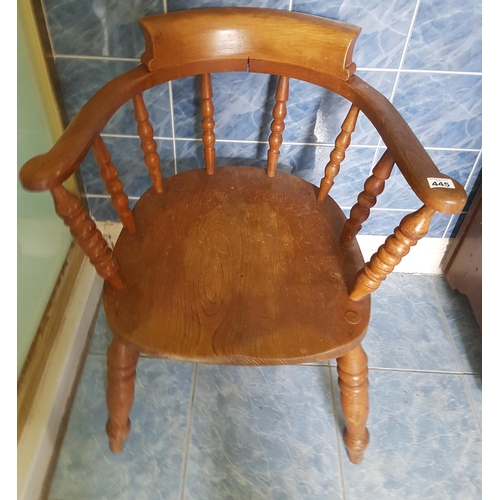 445 - A good 19th Century Elm Smokers Chair.