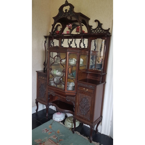 528 - A most magnificent late 19th early 20th Century Mahogany Display Cabinet with centre glazed door wit... 