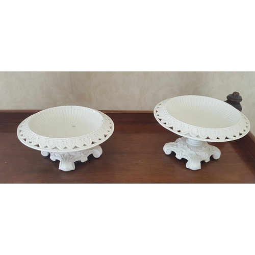 558g - A matched pair of first period Belleek Tazzas.