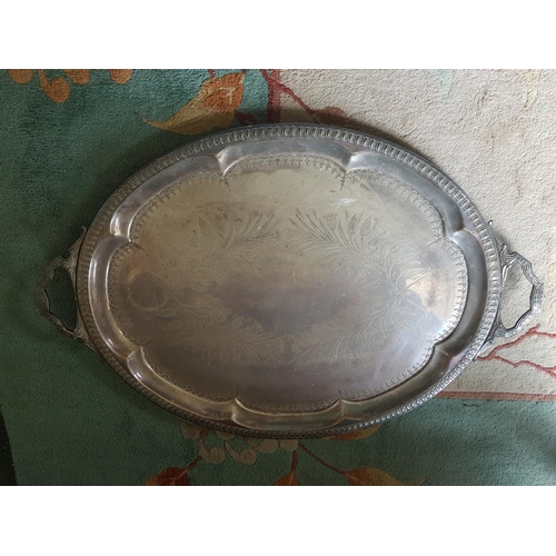 558k - A very large Silver Plated Tray.