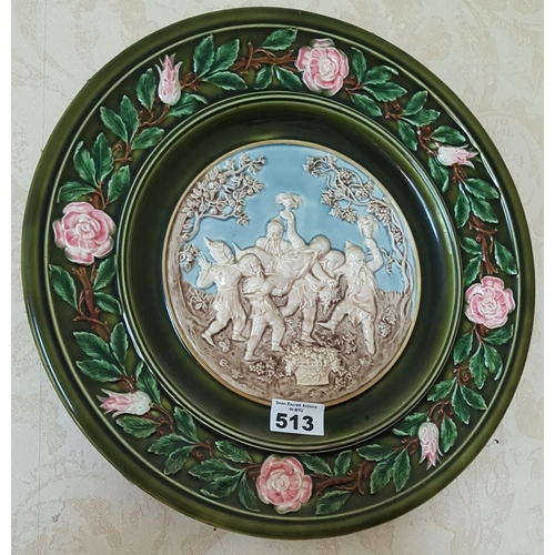 513 - A pair of 19th Century hand painted Pottery Plates.