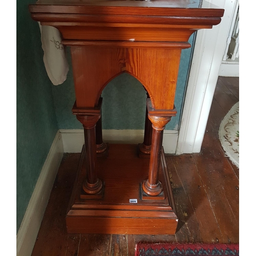 569 - A late 19th Century Pitch Pine Stand. H 99cm.