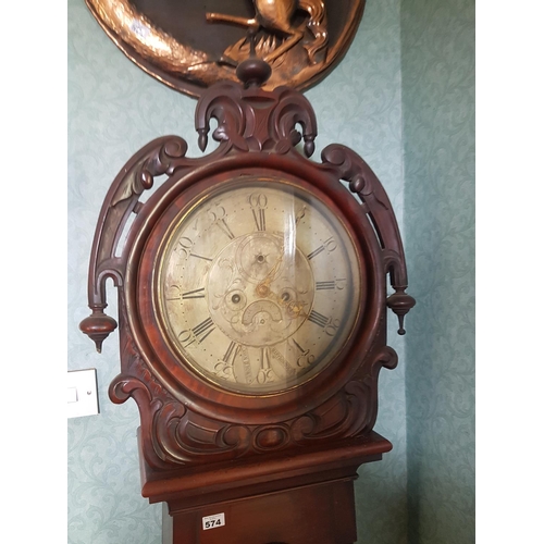 574 - A superb Early 19th Century Brass dial Long Case Clock by John D Rowe of Maryborough of Portlaoise i... 