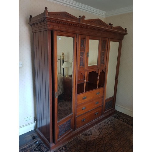 648 - En suite to Lot 646. A late 19th early 20th Century Walnut Marble topped Washstand. H 159 x W 122 x ... 