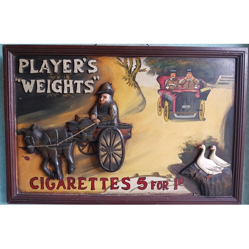 668a - A good 'Players Weights' Cigarettes Advertisement.