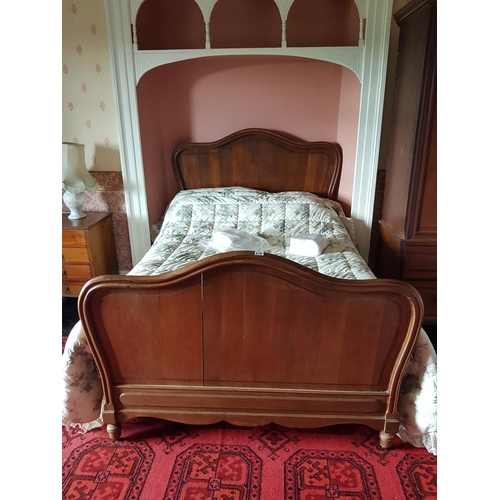 675 - A 19th Century Oak Double Bed with mattress.