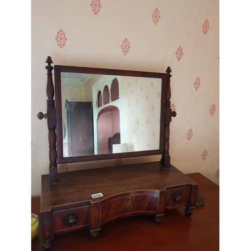 678 - A Regency Mahogany Inlaid Crutch Mirror.