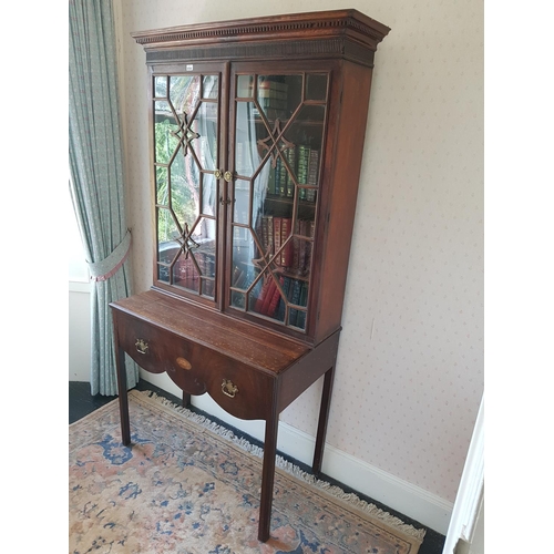 694 - A 19th Century Mahogany glazed Cabinet on Stand. H 200 x W 98 x D 54cm.