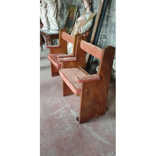 322a - A pair of pitch pine Alter Seats.