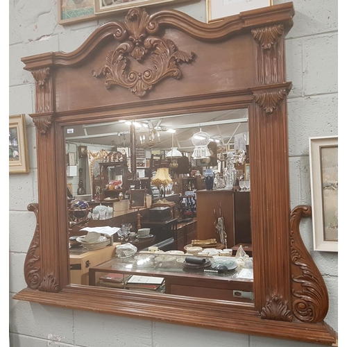 106 - A very large Mahogany Overmantel Mirror.H 136 W 152.