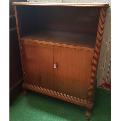 241 - A 1920's Mahogany Side Cabinet, a walnut side cabinet with a gallery top and a quantity of walking s... 