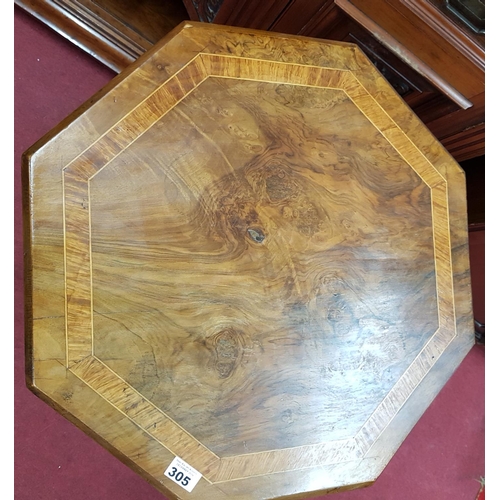 305 - An Edwardian Walnut Crossbanded Side Table.