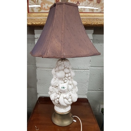 395 - A 1950's table lamp,a Booths serving tray along with a Woods and Sons centerpiece.