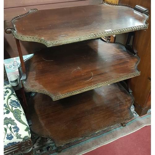 637 - An early 20th Century Mahogany Inlaid Dumbwaiter.Size W 88 X D 58 X H 87cms.