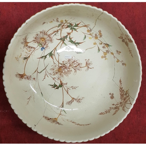 656 - A 19th Century Wash Bowl set, a blue and white charger and other items.