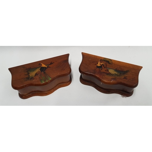 667 - An unusual Olive Wood Music Box along with two other Olive Wood boxes.