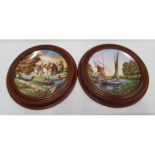 791 - A set of eight Royal Worcester Collectors Plates on Canals, all framed.