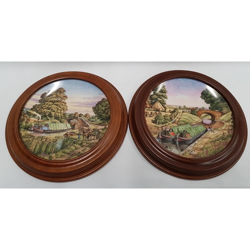 791 - A set of eight Royal Worcester Collectors Plates on Canals, all framed.